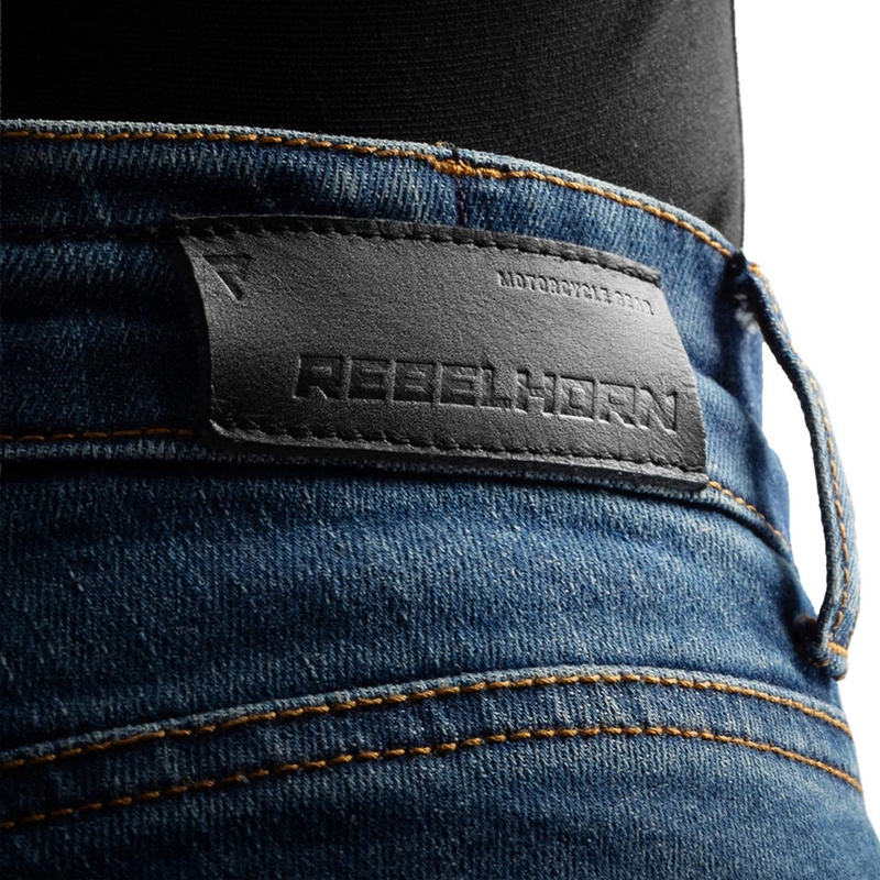 „Rebelhorn Classic“ vieno sluoksnio motociklo džinsai, gelsvai mėlyni