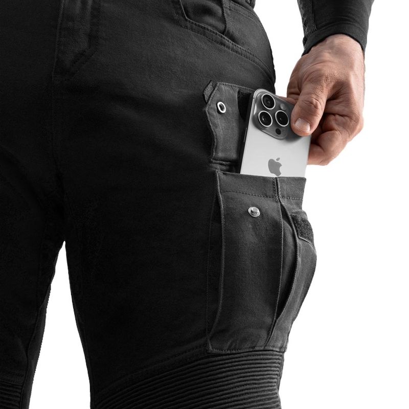 „Rebelhorn Faster“ motociklo džinsai, juodi