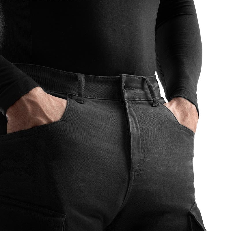 „Rebelhorn Faster“ motociklo džinsai, juodi