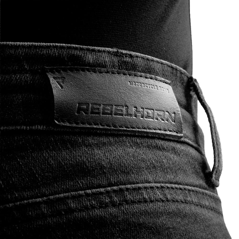 Moteriški trumpi motociklininko džinsai „Rebelhorn Classic Monolayer“ juodi