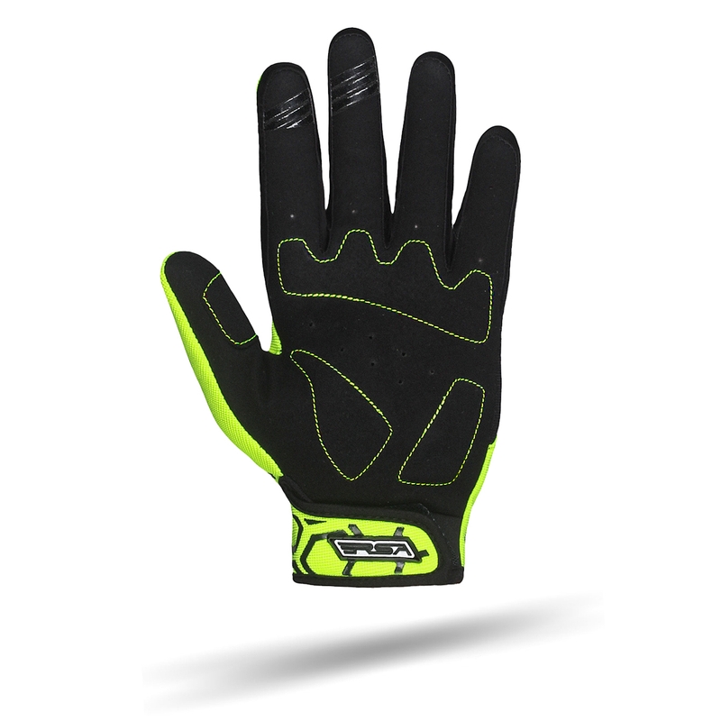 Motociklininko pirštinės RSA MX EVO juoda-fluo geltona