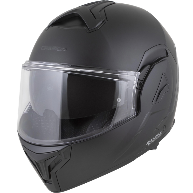 Cassida MultiFlip Solid Blackout atlenkiamas motociklo šalmas, matinės juodos-juodos spalvos