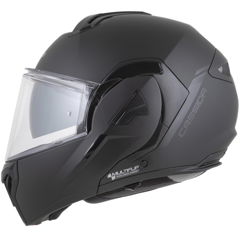 Cassida MultiFlip Solid Blackout atlenkiamas motociklo šalmas, matinės juodos-juodos spalvos