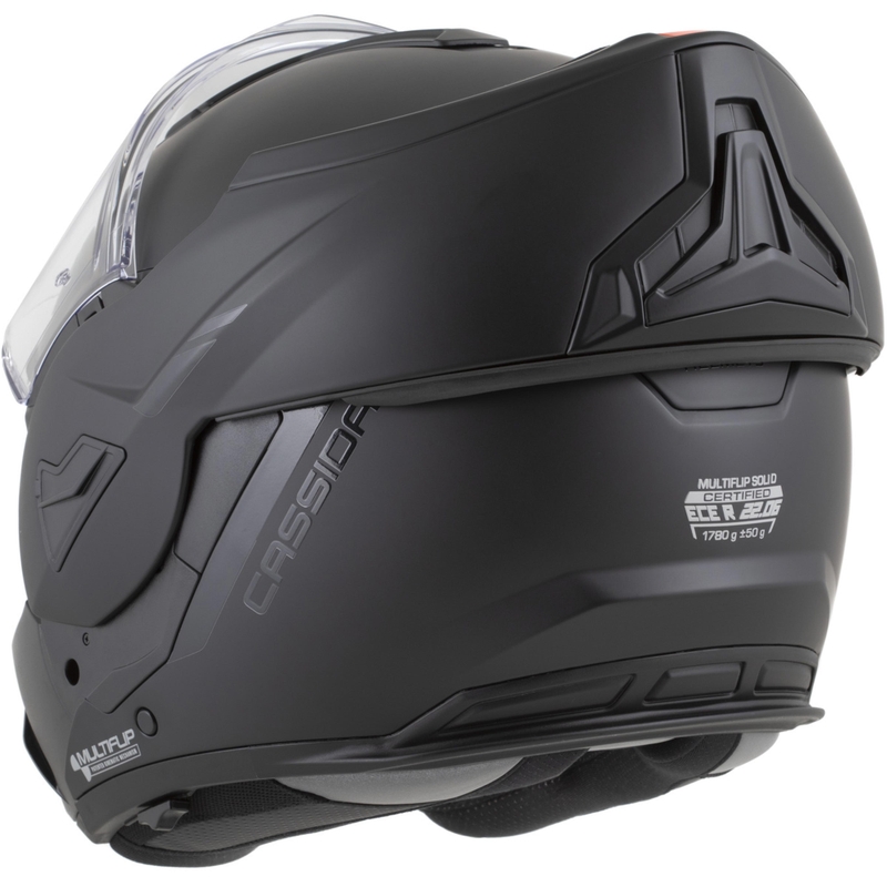 Cassida MultiFlip Solid Blackout atlenkiamas motociklo šalmas, matinės juodos-juodos spalvos