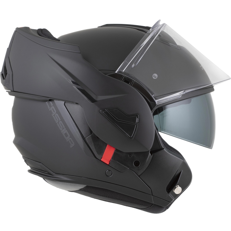 Cassida MultiFlip Solid Blackout atlenkiamas motociklo šalmas, matinės juodos-juodos spalvos
