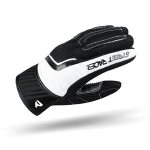 Street Racer Stunt juodos ir baltos motociklininko pirštinės