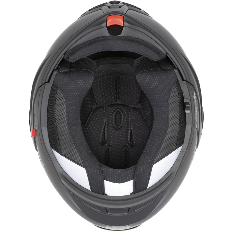 Cassida MultiFlip Solid atlenkiamas motociklo šalmas, perlinės baltos-juodos spalvos