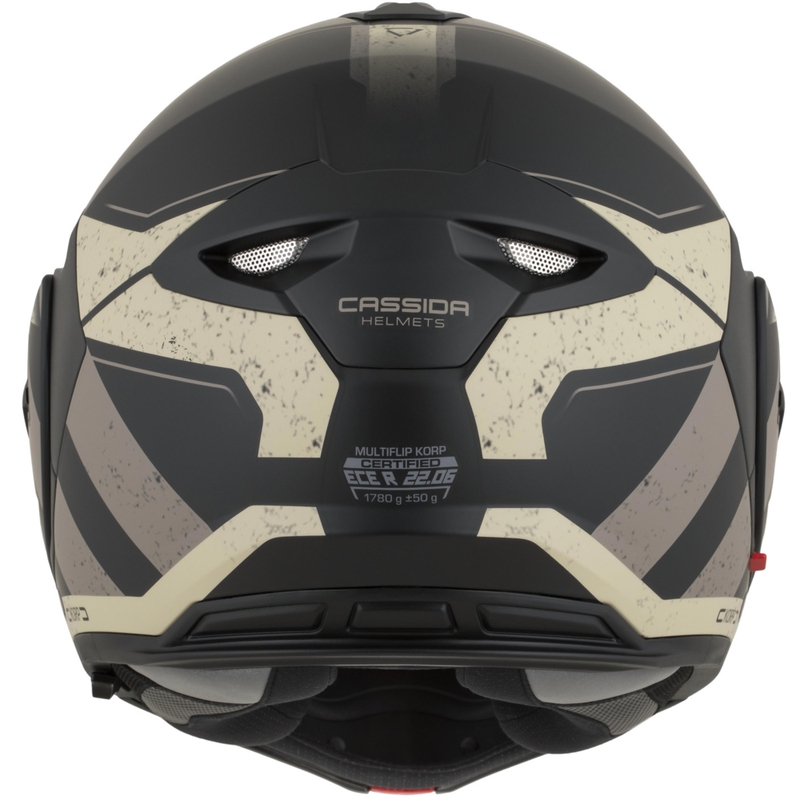 Cassida MultiFlip Korp atlenkiamas motociklo šalmas, matinės juodos-smėlio-chaki spalvos