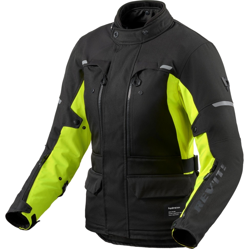 Moteriška motociklo striukė Revit Outback 5 H2O juoda-fluorescencinė geltona