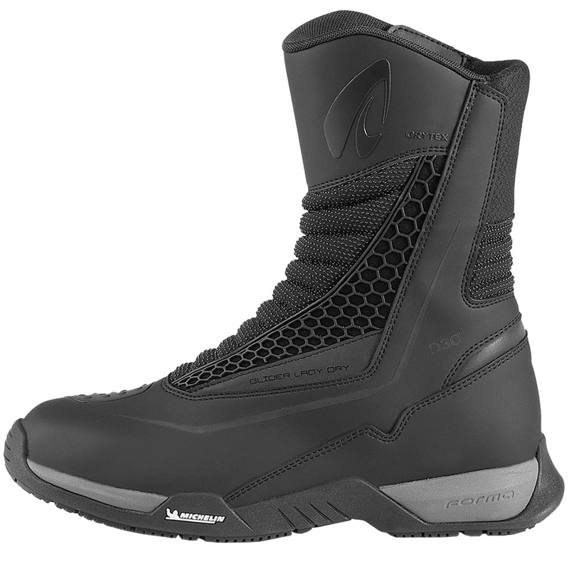 Moteriški motociklo batai „Forma Glider Lady Dry“ juodi-antracito spalvos