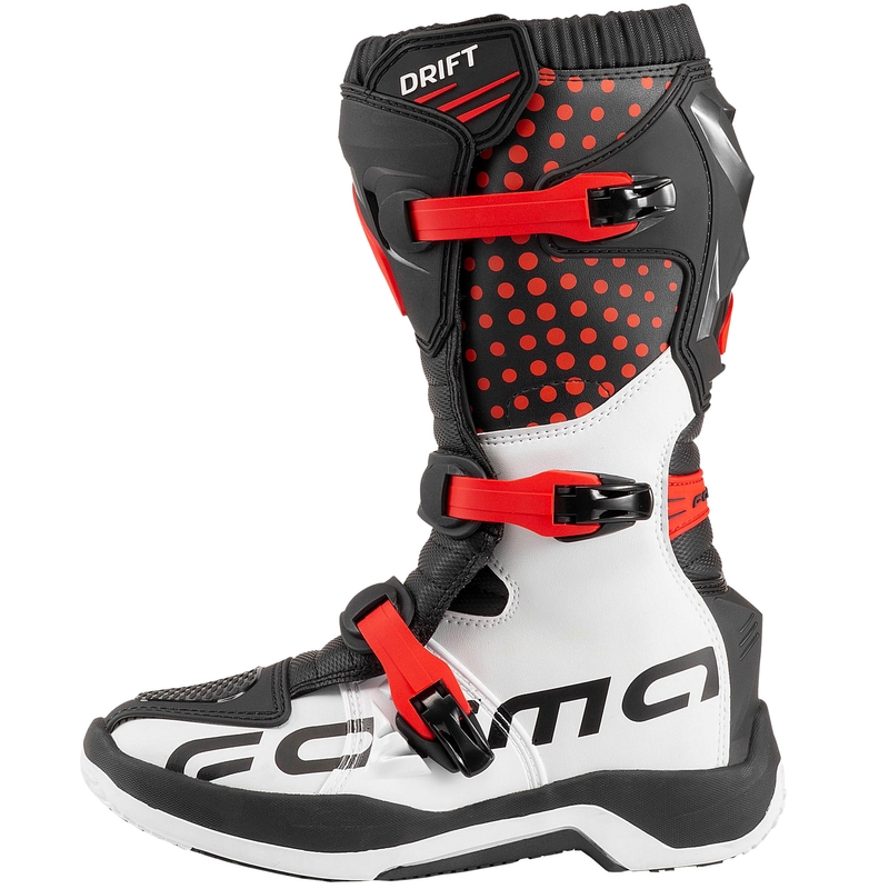 Vaikiški motociklo batai Forma Drift juodi-raudoni-balti