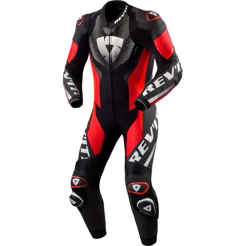 Revit One Piece Hyperspeed 3 motociklo kostiumas juodas-fluorescenciškai raudonas