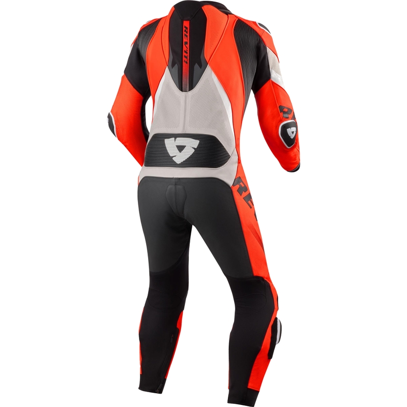 Revit One Piece Hyperspeed 3 motociklo kostiumas šviesiai pilkas-fluorescenciškai raudonas