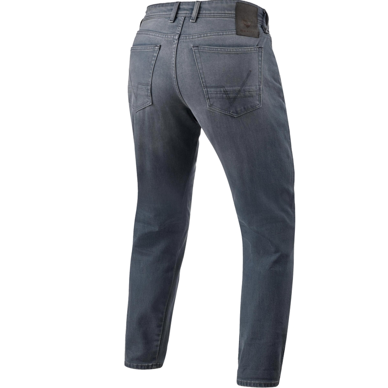 Revit Keegan Tapered Extra Cropped motociklo džinsai, skalbti, vidutinio pilkumo