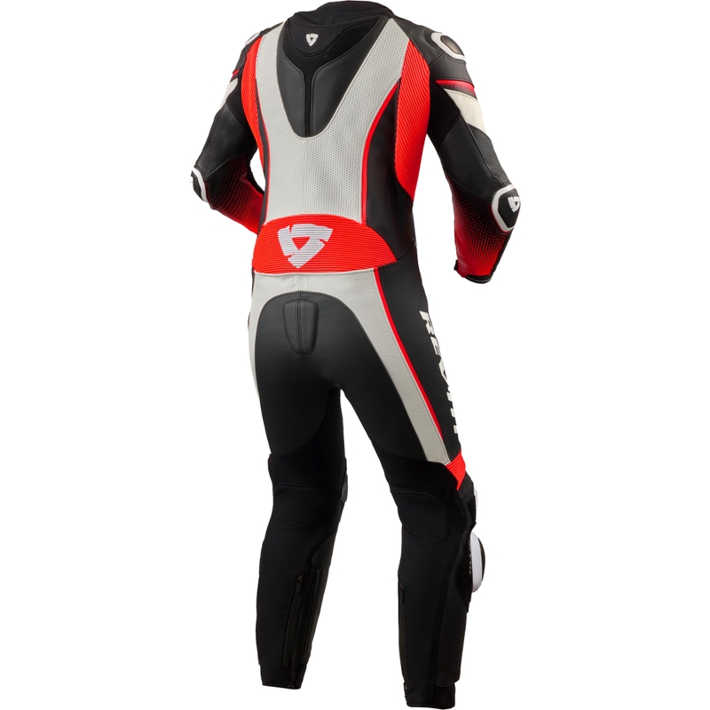 Revit Xena 4 moteriškas motociklo kostiumas, baltas-fluorescencinis raudonas