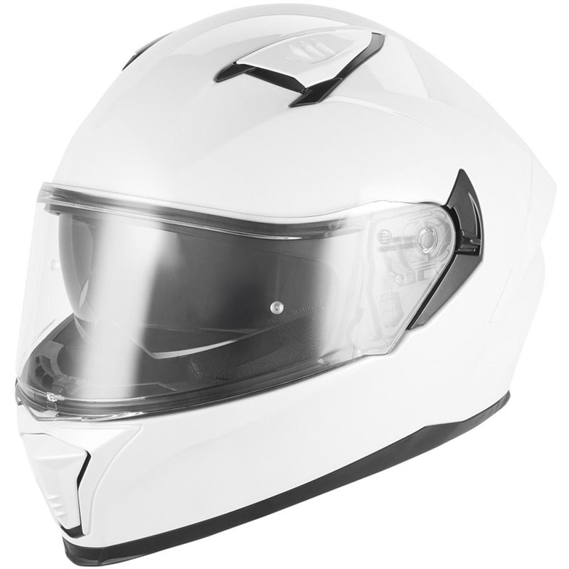 Uždaras motociklo šalmas NOX N402, baltas