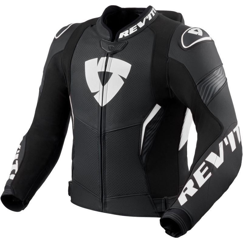 Revit Argon 3 PRO odinė motociklo striukė juoda-balta