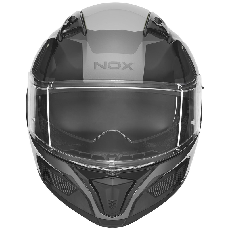 Uždaras motociklo šalmas NOX N402 Mentor juodas-sidabrinis