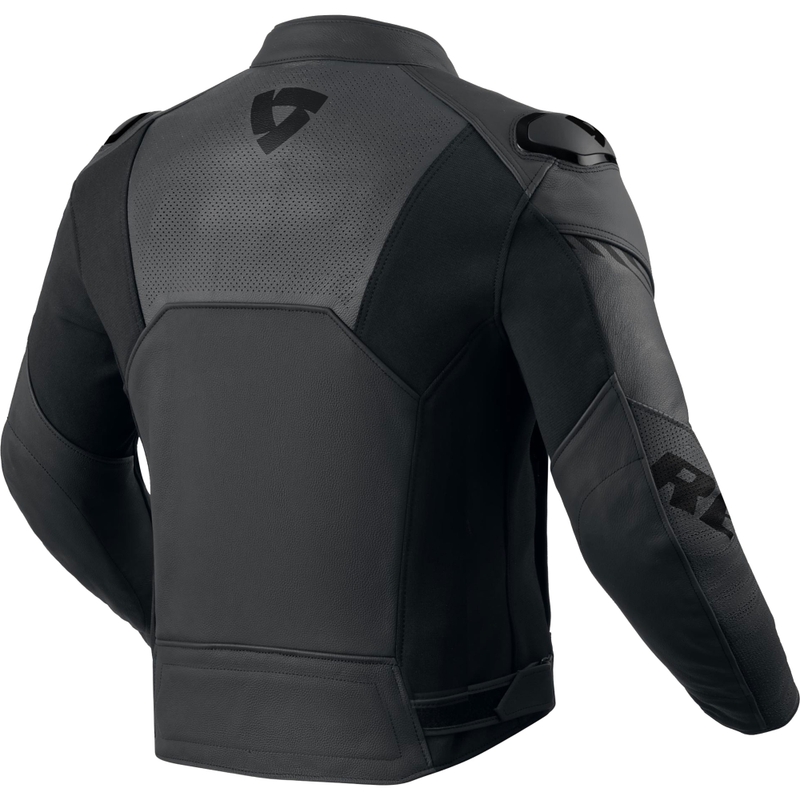 Revit Argon 3 odinė motociklo striukė, juoda-antracito spalvos