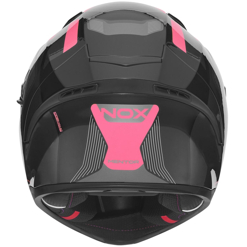 Uždaras motociklo šalmas NOX N402 Mentor juodas-rožinis