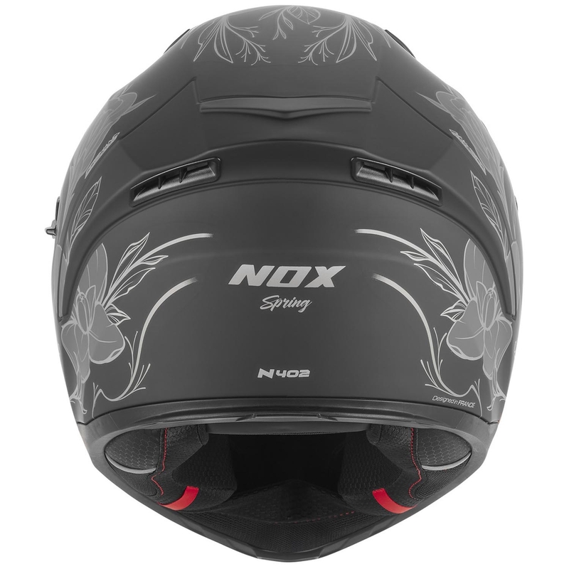 Uždaras motociklo šalmas NOX N402 Spring matinės juodos-sidabrinės spalvos