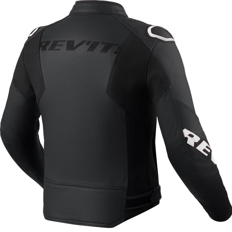 Revit Quadratic motociklo odinė striukė juoda-balta