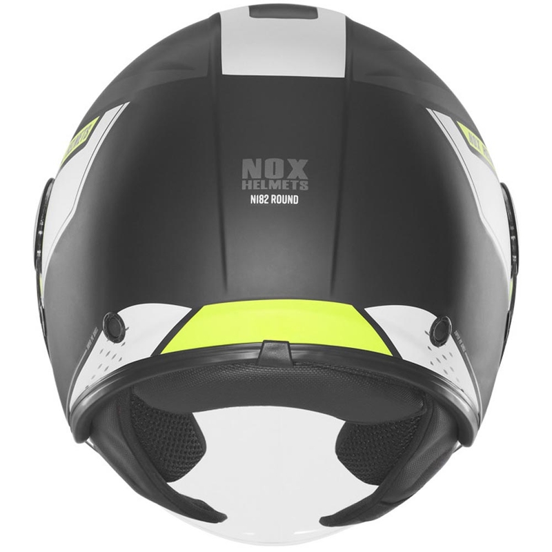 Atviras motociklo šalmas NOX N182 Apvalus matinės juodos-fluorescencinės geltonos spalvos