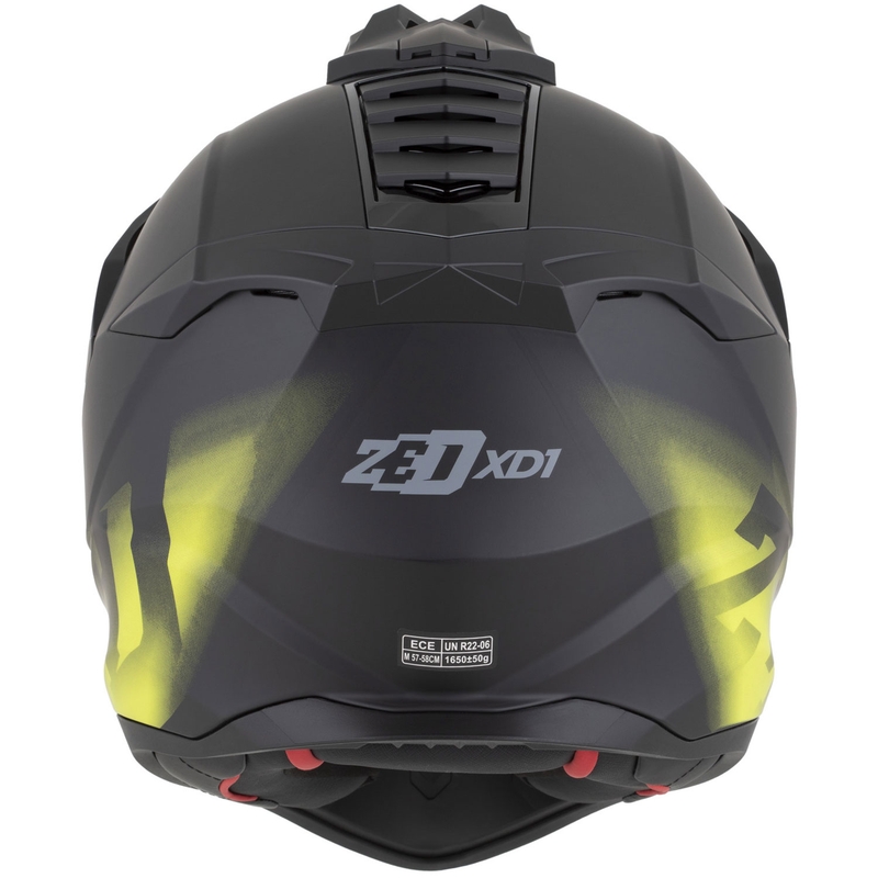 Enduro motociklo šalmas ZED XD1 matinės juodos-fluorescencinės geltonos spalvos
