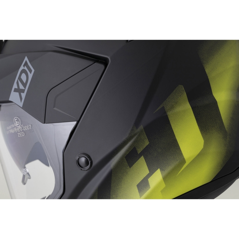 Enduro motociklo šalmas ZED XD1 matinės juodos-fluorescencinės geltonos spalvos