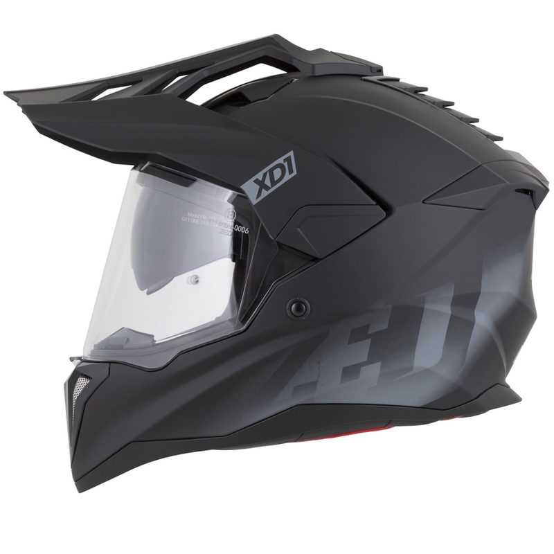 Enduro motociklo šalmas ZED XD1 matinės juodos-tamsiai pilkos spalvos