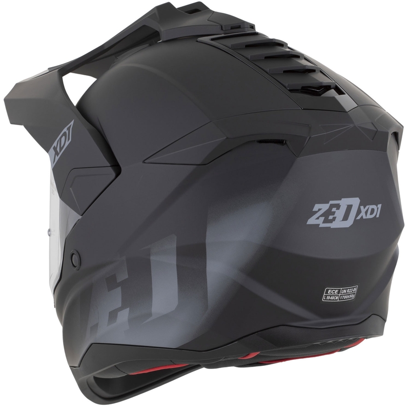 Enduro motociklo šalmas ZED XD1 matinės juodos-tamsiai pilkos spalvos