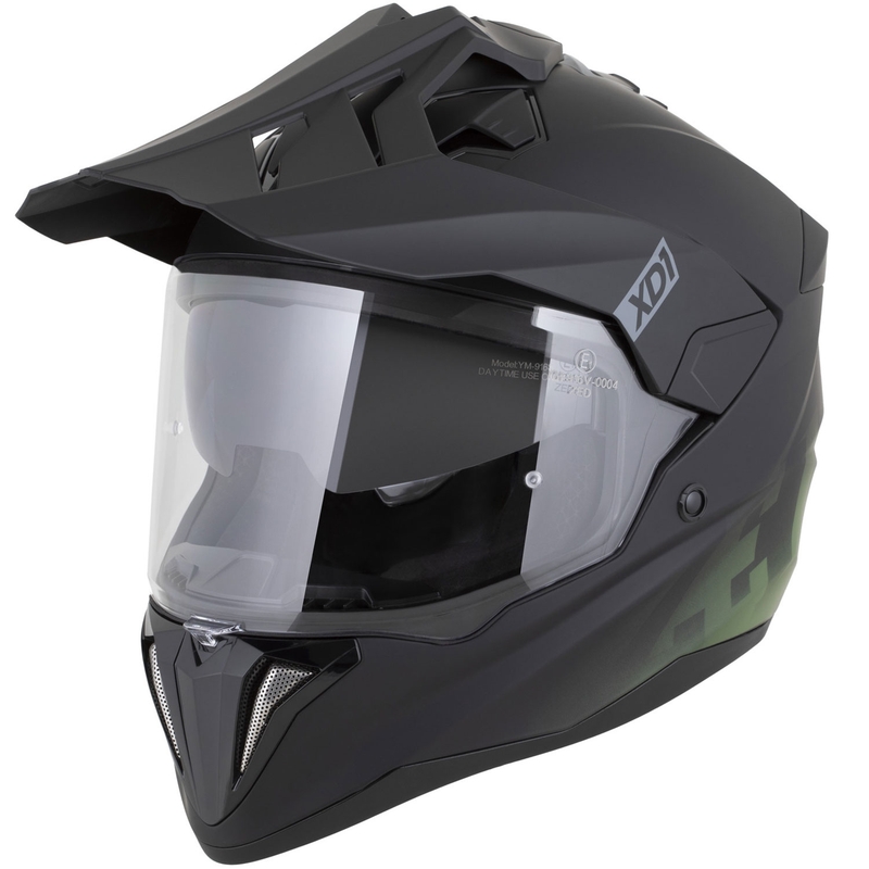 Enduro motociklo šalmas ZED XD1 matinė juoda-tamsiai žalia