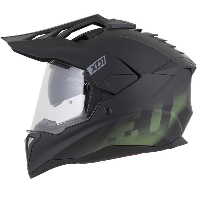 Enduro motociklo šalmas ZED XD1 matinė juoda-tamsiai žalia