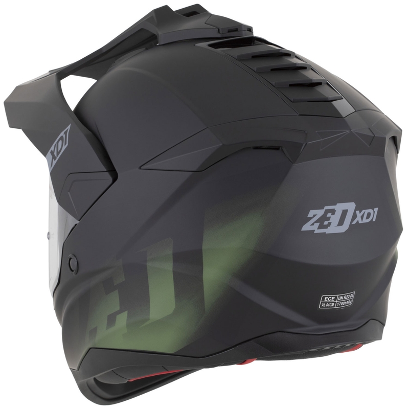 Enduro motociklo šalmas ZED XD1 matinė juoda-tamsiai žalia