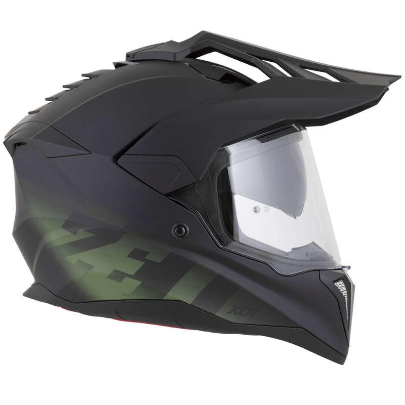 Enduro motociklo šalmas ZED XD1 matinė juoda-tamsiai žalia