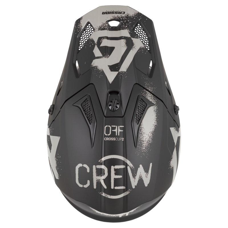 Cassida Cross Cup 2 Crew motociklo motokroso šalmas matinės juodos-smėlio spalvos