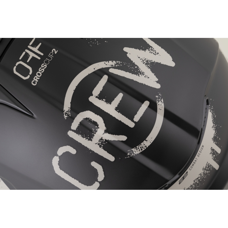 Cassida Cross Cup 2 Crew motociklo motokroso šalmas matinės juodos-smėlio spalvos