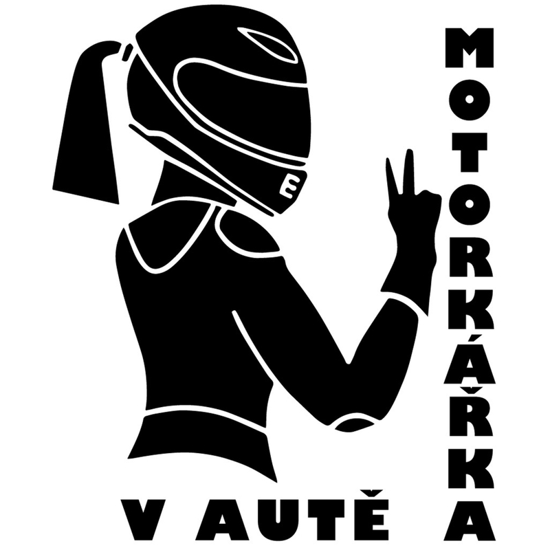 Baikerio automobilyje lipdukas