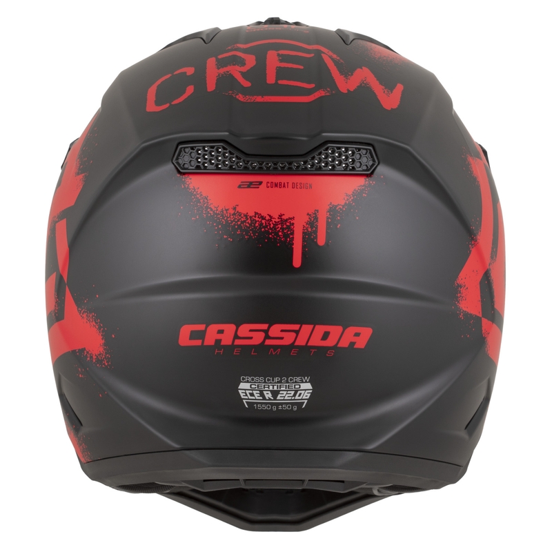 Cassida Cross Cup 2 Crew motociklo motokroso šalmas matinės juodos-raudonos spalvos
