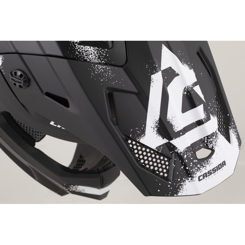 Vaikiškas motokroso šalmas Cassida Cross Cup 2 Crew Junior matinės juodos-baltos spalvos