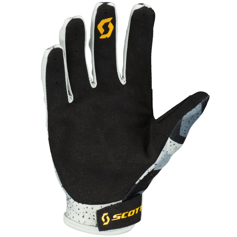 SCOTT 350 FURY EVO motokroso pirštinės, pilkai geltonos, maskuojančios.