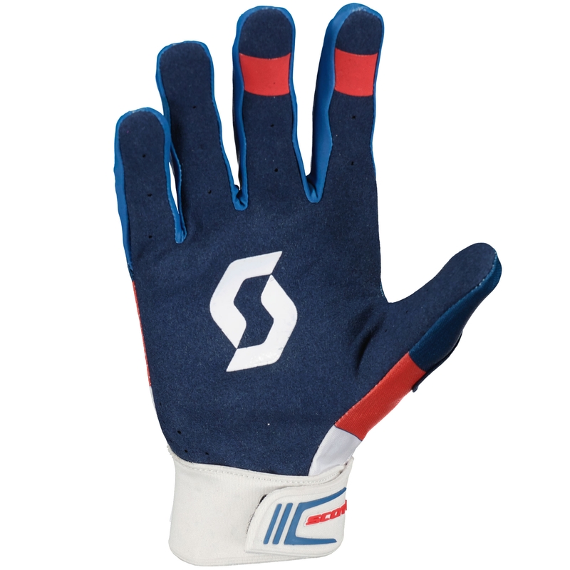 Motokroso pirštinės SCOTT 450 ANGLED mėlynos-raudonos