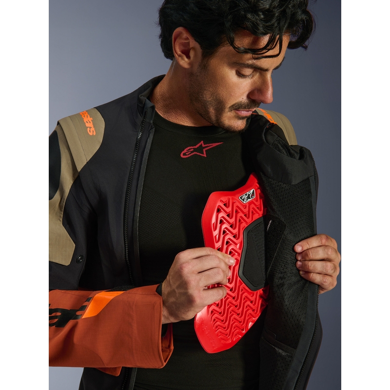 Alpinestars Halo PRO Drystar XF motociklo striukė šviesiai ruda-tamsiai oranžinė-juoda