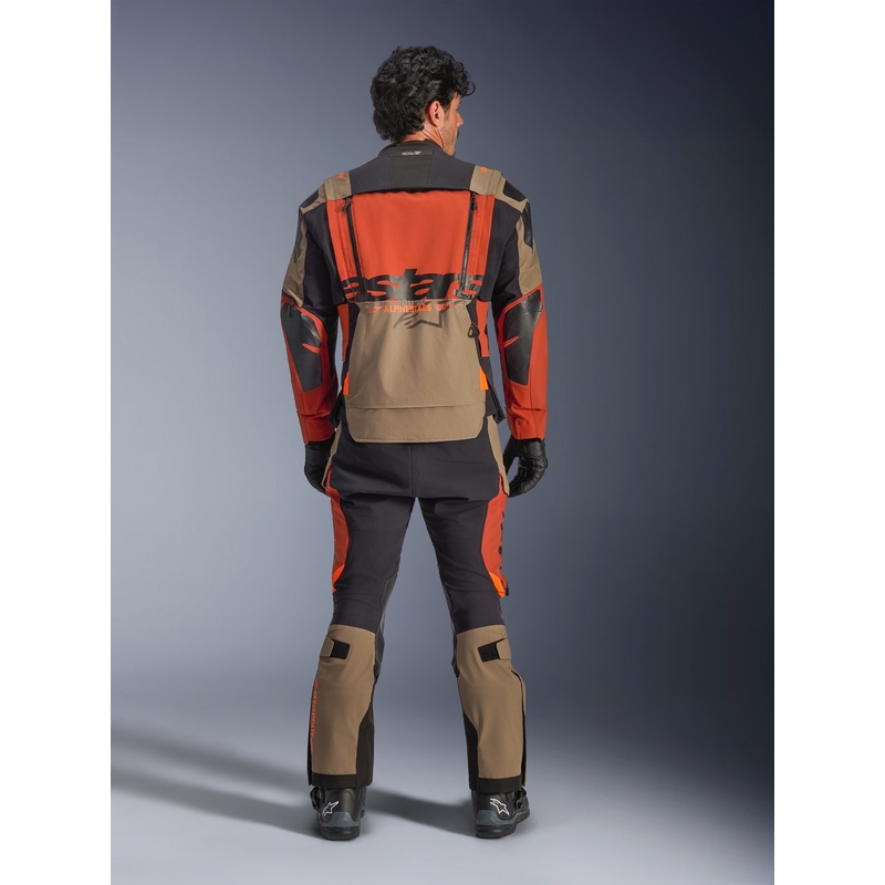 Alpinestars Halo PRO Drystar XF motociklo striukė šviesiai ruda-tamsiai oranžinė-juoda