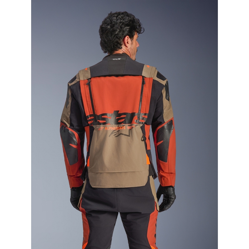Alpinestars Halo PRO Drystar XF motociklo striukė šviesiai ruda-tamsiai oranžinė-juoda