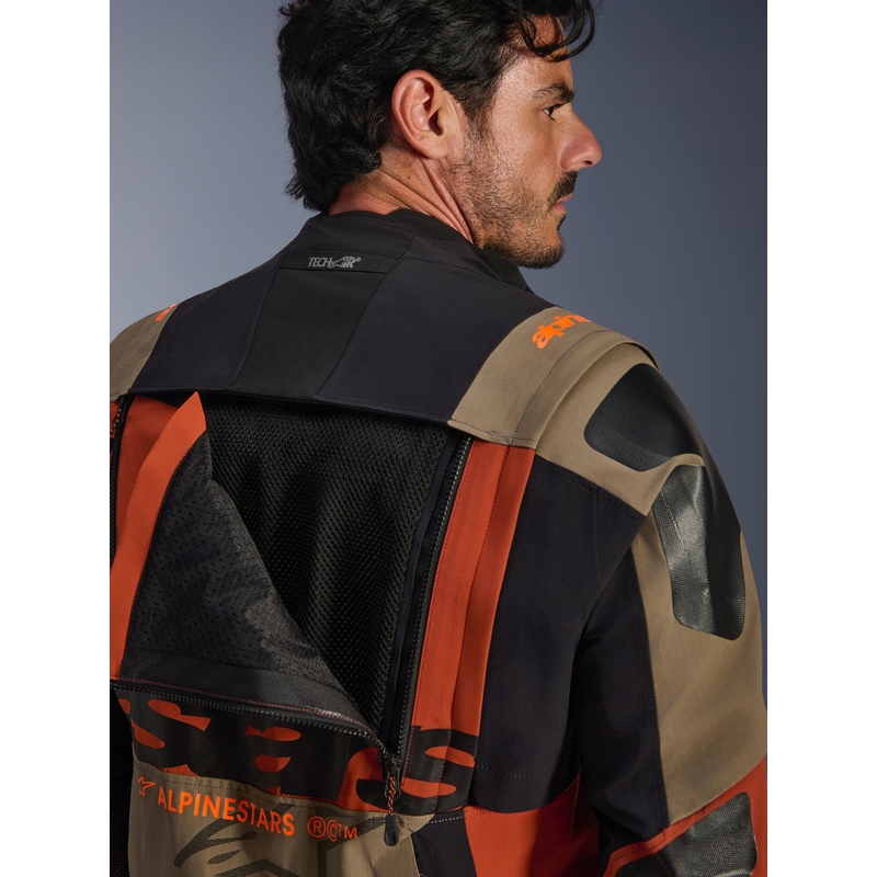 Alpinestars Halo PRO Drystar XF motociklo striukė šviesiai ruda-tamsiai oranžinė-juoda