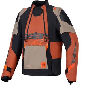 Alpinestars Halo PRO Drystar XF motociklo striukė šviesiai ruda-tamsiai oranžinė-juoda
