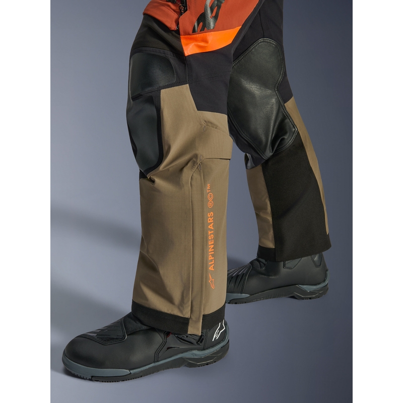Alpinestars Halo PRO Drystar XF motociklo kelnės šviesiai rudos-tamsiai oranžinės-juodos