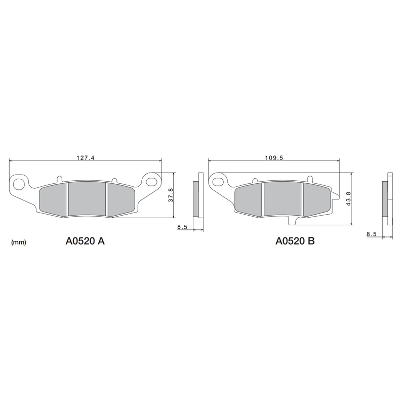 Stabdžių kaladėlės NISSIN pusiau metalinis mišinys M501-401 2 vnt.