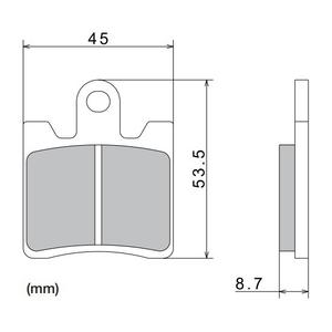 Stabdžių kaladėlės NISSIN pusiau metalinės junginio 40x53,5x8,7 mm 2 vnt.